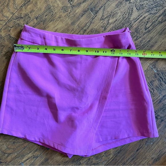 Wmns skort pink wrap short dressy style zip up closure sz med - Picture 3 of 8